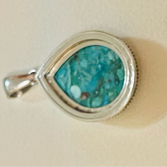 Vintage ATI .925 Barse Thailand STERLING & Turquoise Earring and Pendant Set - Picture 10 of 11